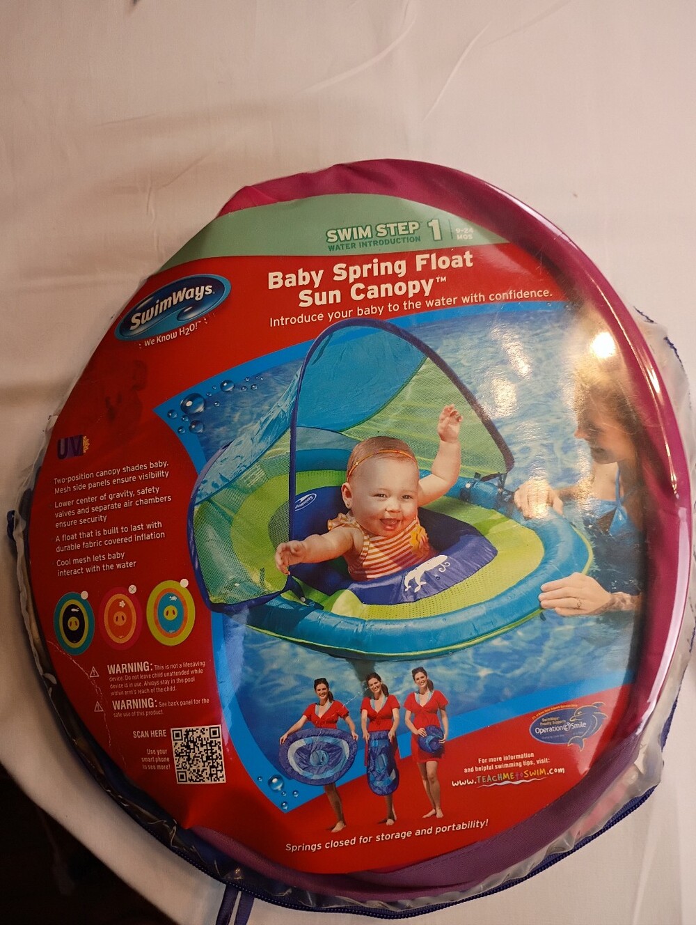 #6013 NWOT SwimWays Baby Spring Float Sun Canopy UV Shade Infant Pool Float